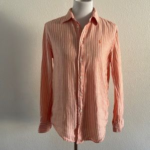 POLO RALPH LAUREN STRIPE LINEN BUTTON DOWN